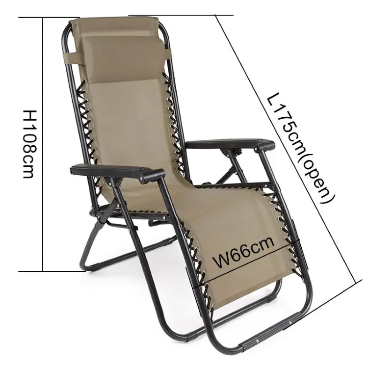 كرسي قيلولة معدني قابل للطي للمكتب والشرفة للاسترخاء الترفيهي لشخص كسول مع مسند ظهر وسرير قيلولة خارجي #6