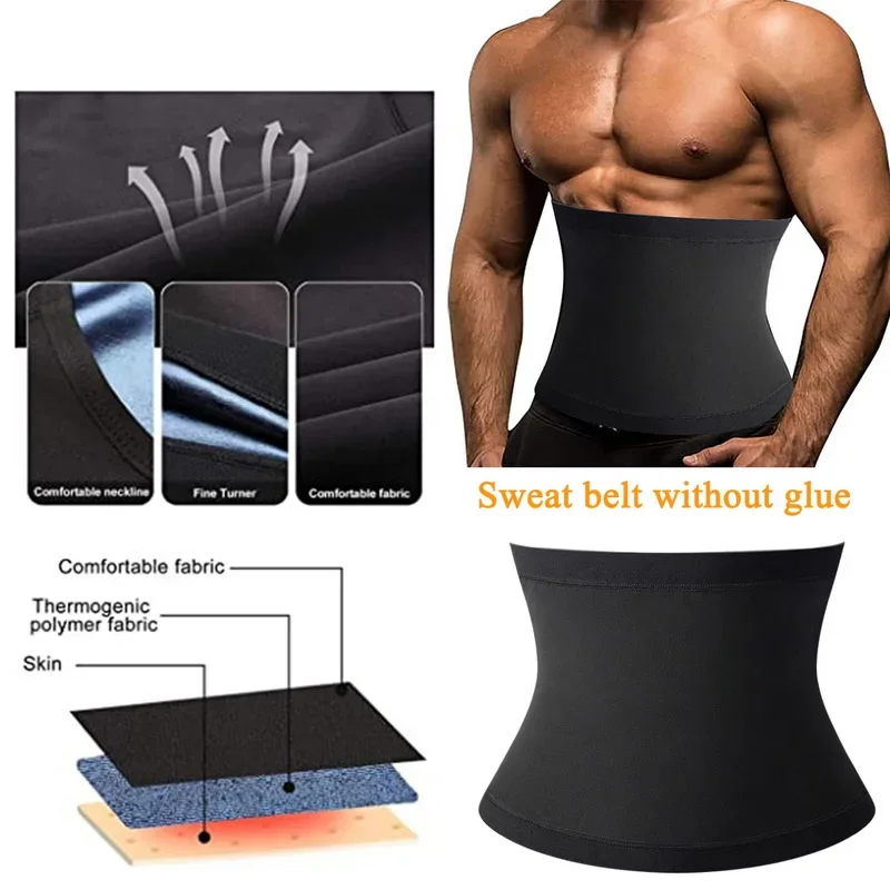 Sauna Waist Trainer Slimming Belt Men Gym Fitness Cincher Belly Control Corset Sweat Fat Burning Women Body Shaper Weight Loss