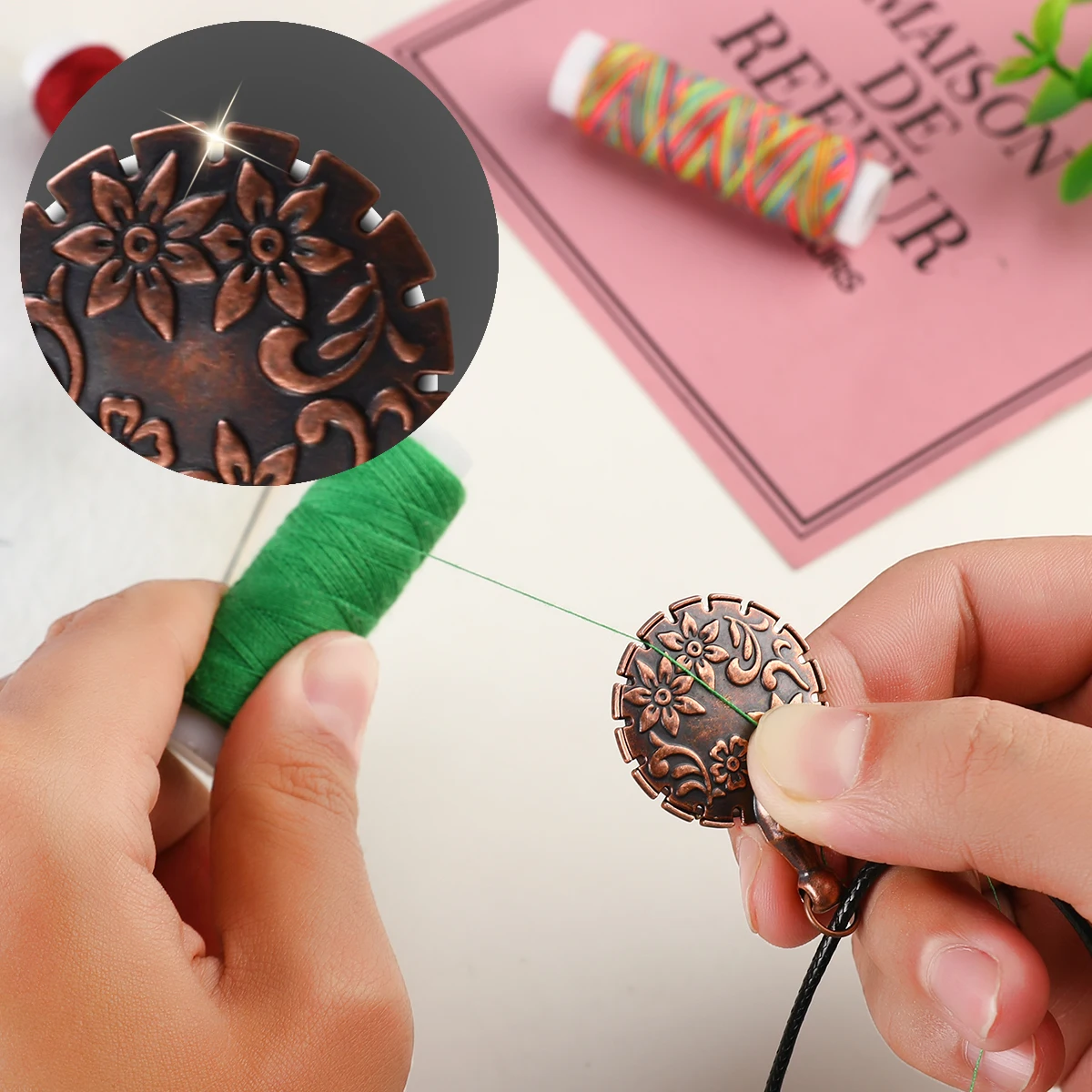 1pcs Vintage Style Thread Cutter Metal Yarn Cutter Pendants Multi-Purpose Home Needlework Tools DIY Craft Sewing Supplies
