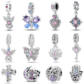 Nuevo 925 Plata amor Ángel Croheart diseño Original serie clásica dijes cuentas ajuste Pan 925 pulseras originales joyería DIY