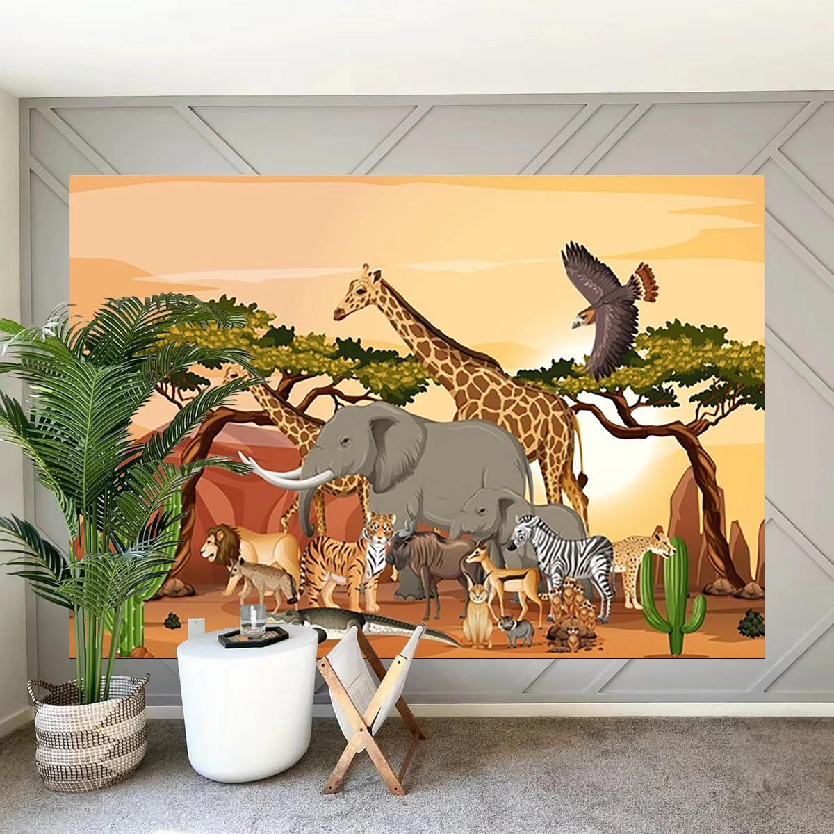 Jungle Survivor Animal Backdrop Party Photo Forest Background Kids Children Newborn Happy Birthday Baby Shower Decorations