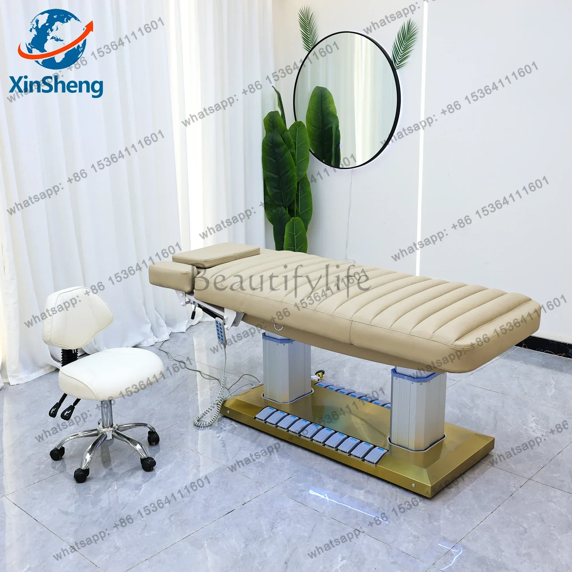 

D14Electric Folding Facial SPA Bed Hydrotherapy Massage Table Salon Eyelash Chair Adjustable Beauty Care Shop Furniture