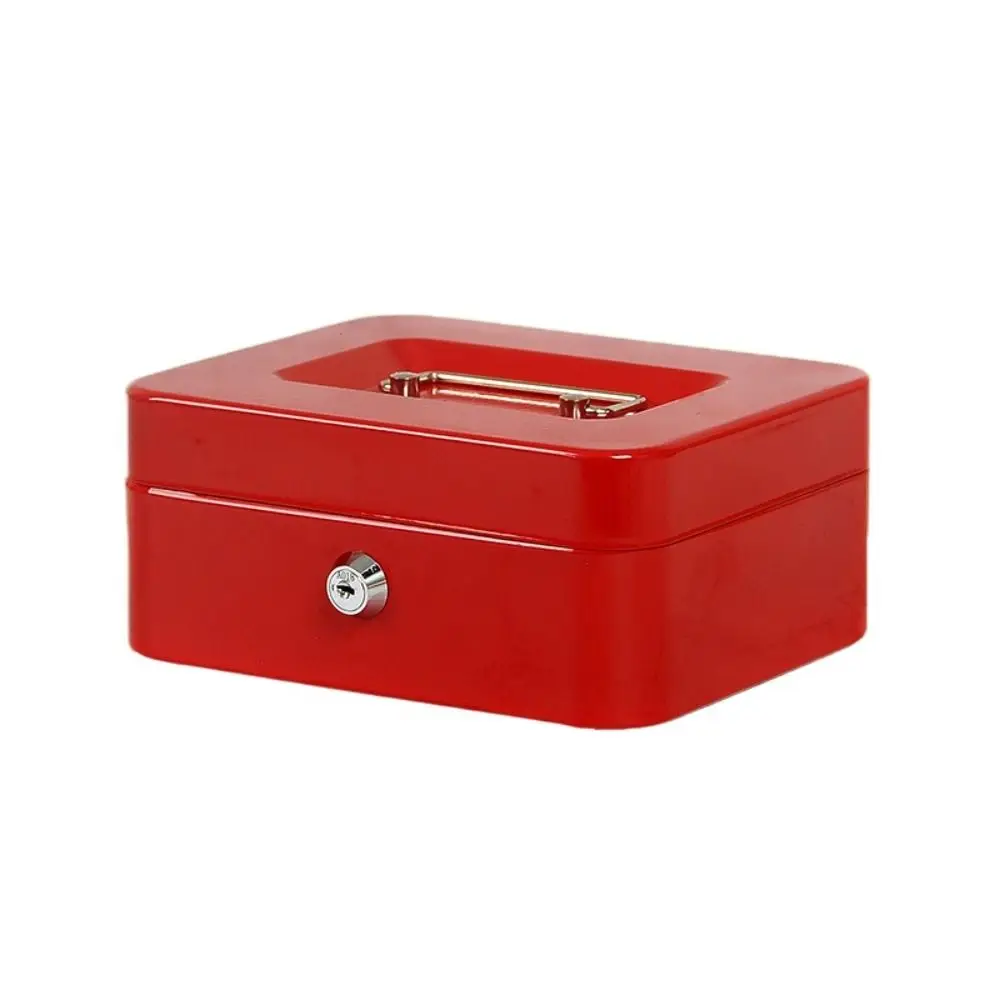 

Small/Large Locking Cash Box Safe with Combination Lock Metal Money Box with Tray Cover Double Layer Lock Storage Box