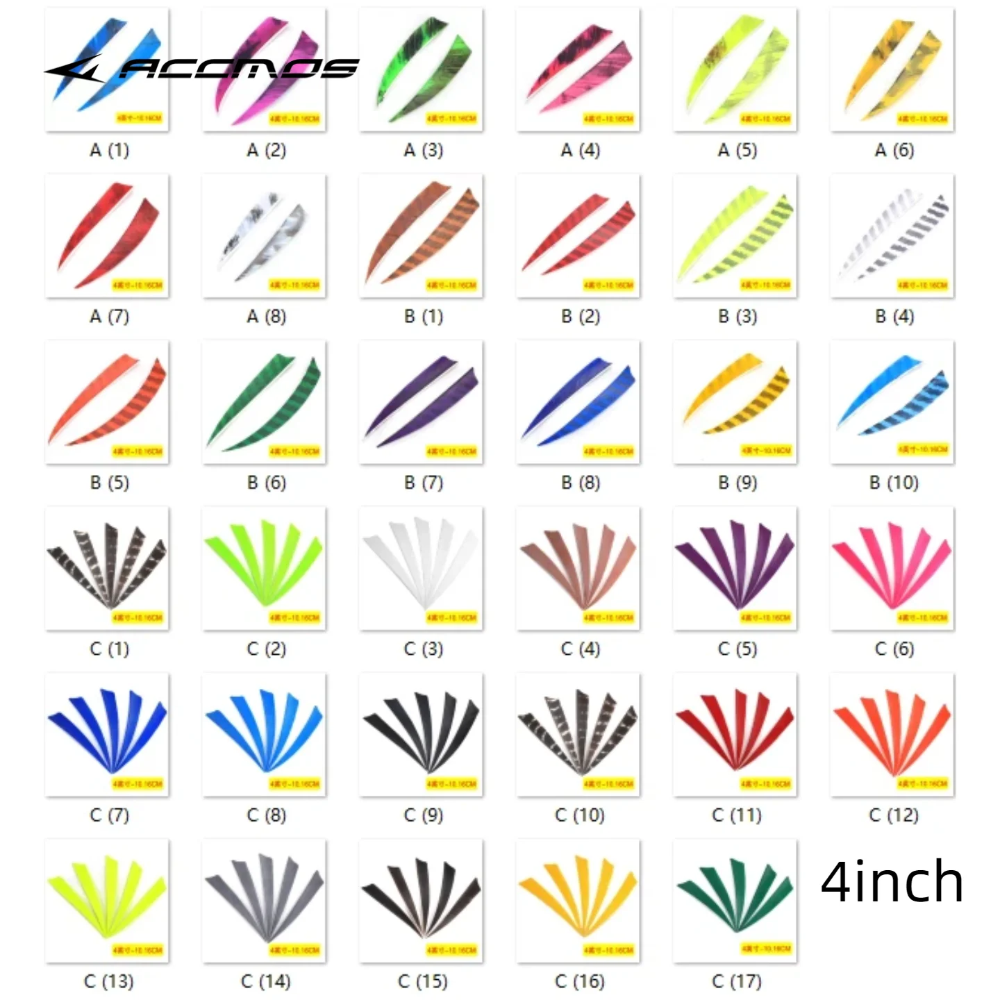 50 pz 4 pollici piume a forma di scudo per freccia Tiro con l'arco Caccia arco ricurvo Arco composto Accessori per arco tradizionale Freccia Paletta