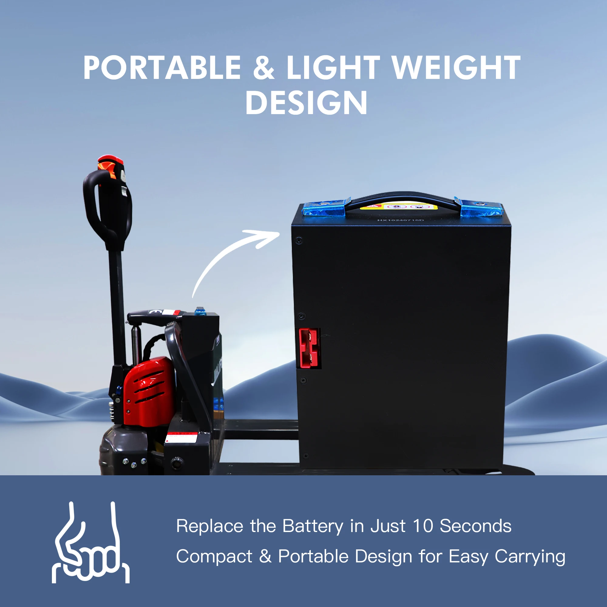 48V 10Ah LiFePo4 Lithium Battery for EPT40H EPT33H CBD15-WS Electric Pallet Jack - view 3
