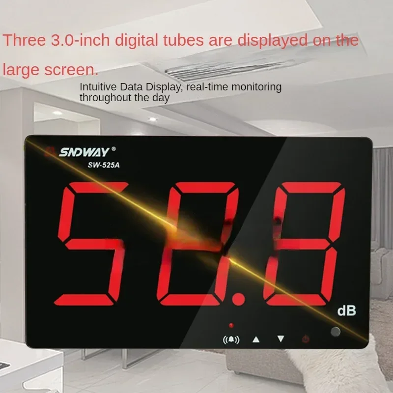 digital sound level meter 30130db unit lcd decibelimetro noise meter wall hanging decibel tools sonometer sndway sw525a 01