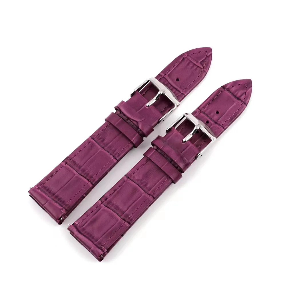 10/12/14/16/18/20mm Purple Slub Leather Strap Hot Sale Strap in Stock