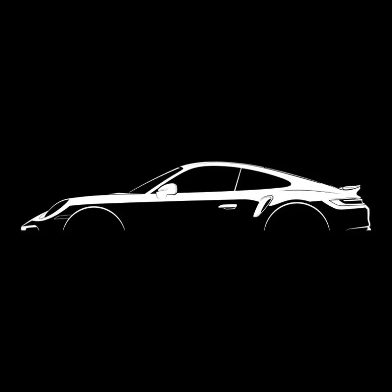 911 Turbo S Coupe/Cabriolet (992) Silhouette 2024 Men T Shirt Casual Racing Car fans Logo Enthusiast T-shirt Graphic Summer Shor