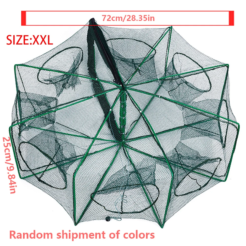 1 PC Składany łapacz sieci rybackich do ryb Minninnon Krab Raki Krab Mięso Krewetki Klatki do moczenia Składane sześciokątne akcesoria