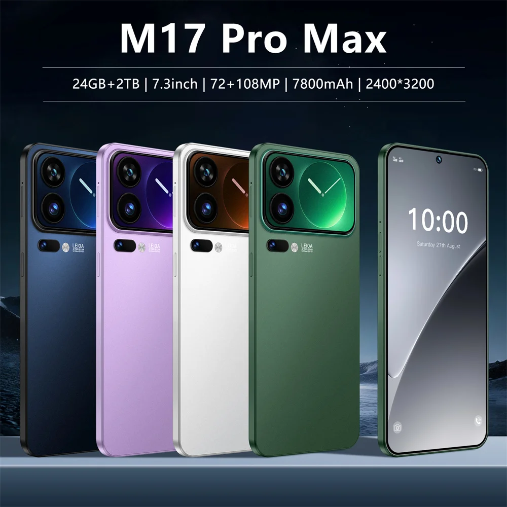NEW M17 Pro Max Original Mobile Phones 4G 5G Dual SIM Cellphone