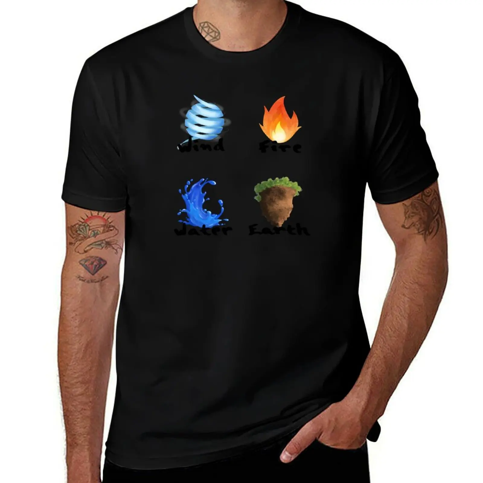 4 elements assortment T-Shirt Non-Shrink Basic Cotton T-Shirt