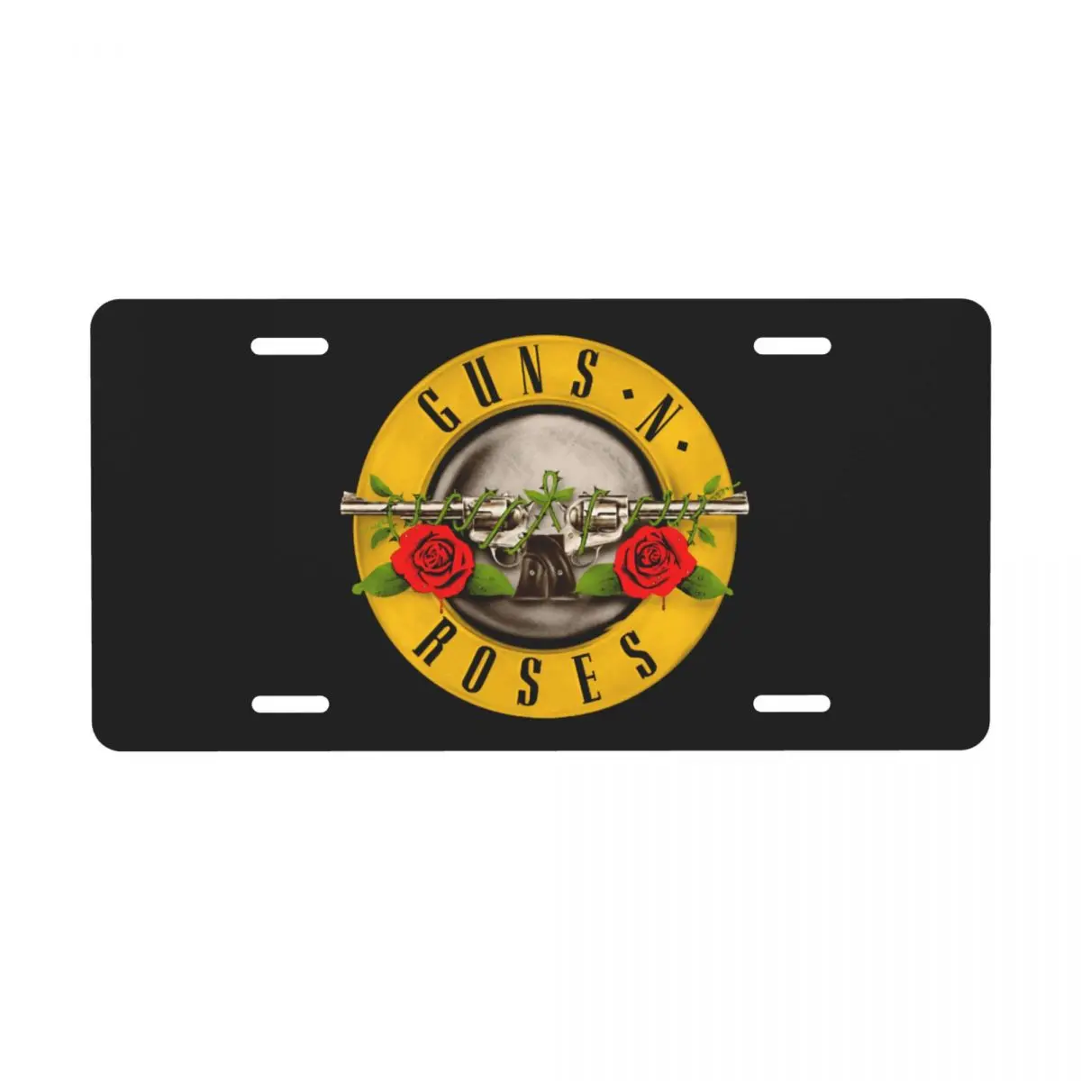 Guns N Roses Logo License Plate Cover Customized Heavy Metal Decoration Vanity Tag Aluminum Metal License Plate Sign 6x12 Inch