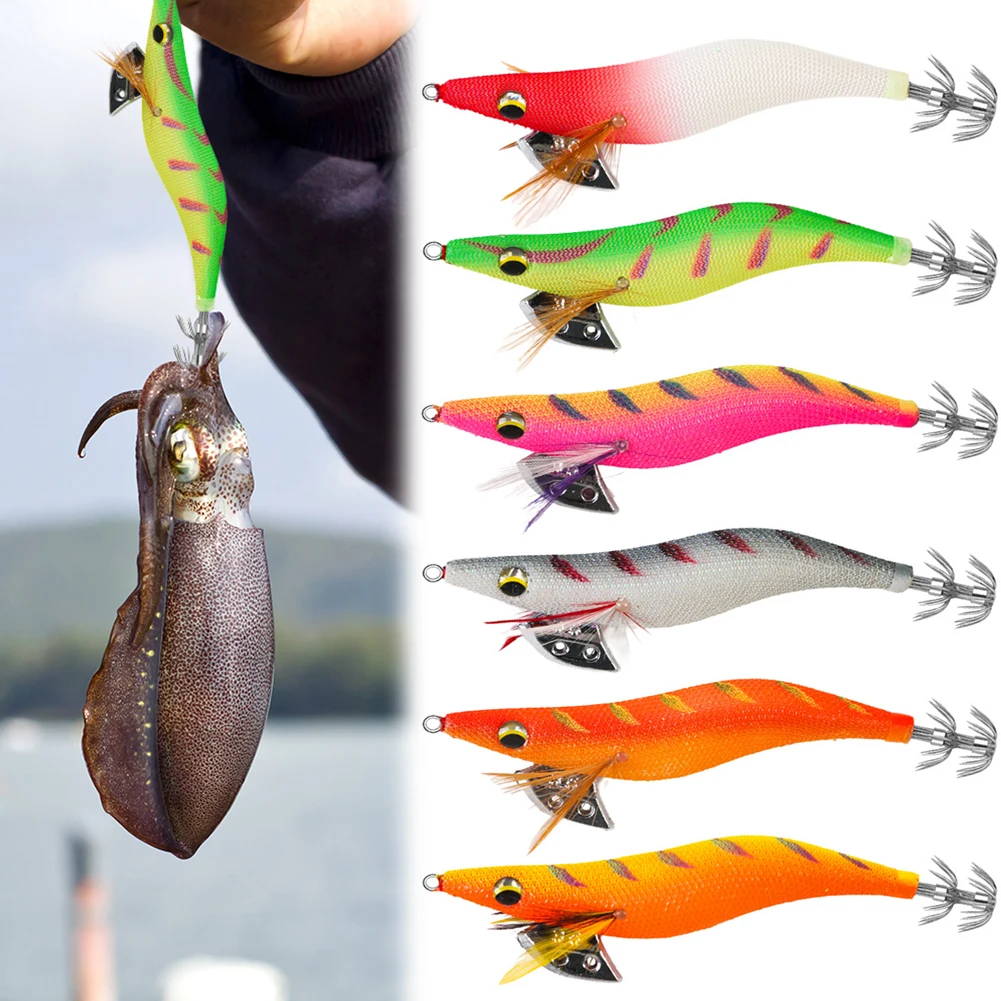 Artificial Jigging Lure with Hooks Octopus Cuttlefish Hard Bait 3.0# 12cm Squid Jig Sinking Lure for Fishing Lovers