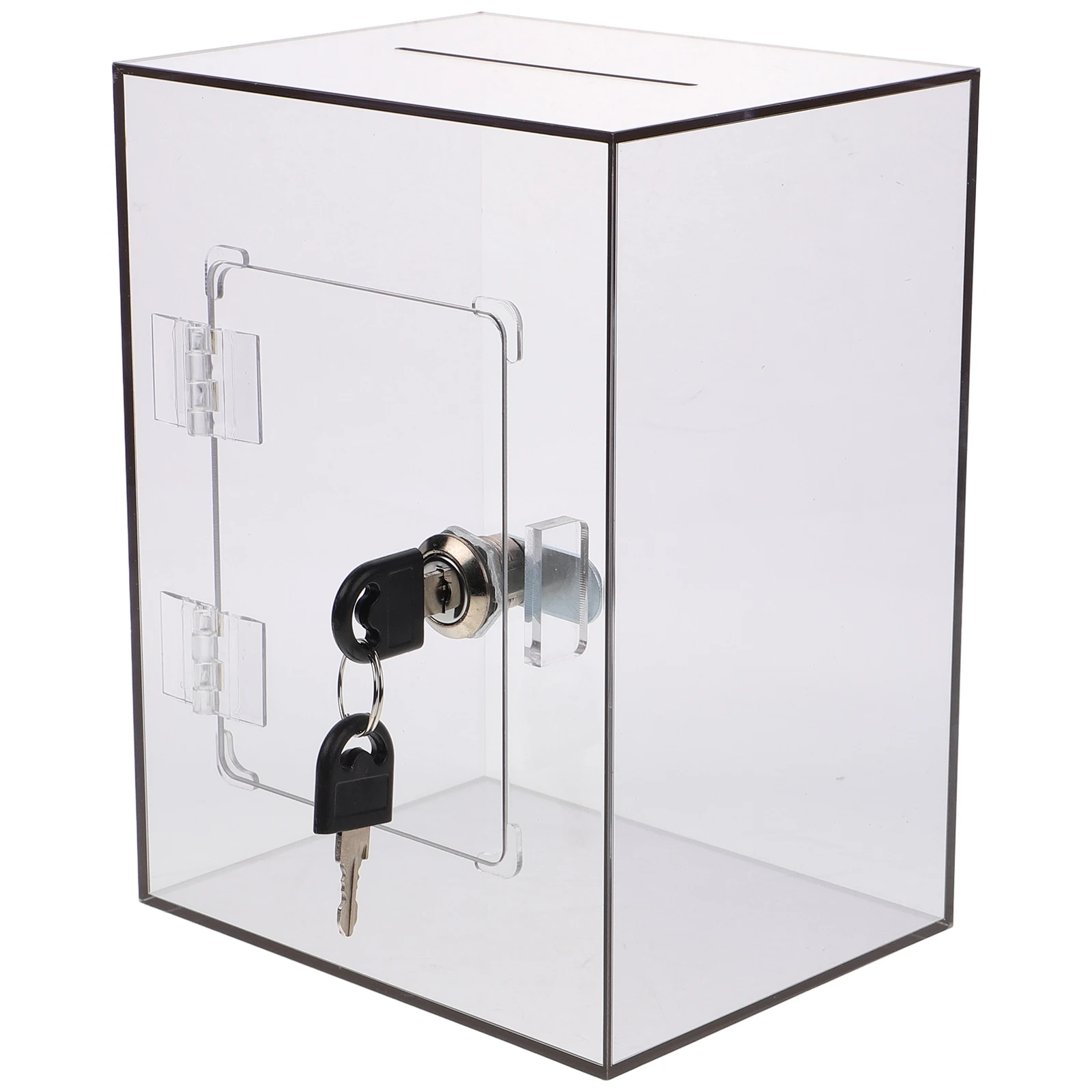 

Desktop Money Box with Lock Travel Pp Acrylic Key Donation Boxes for Fundraising