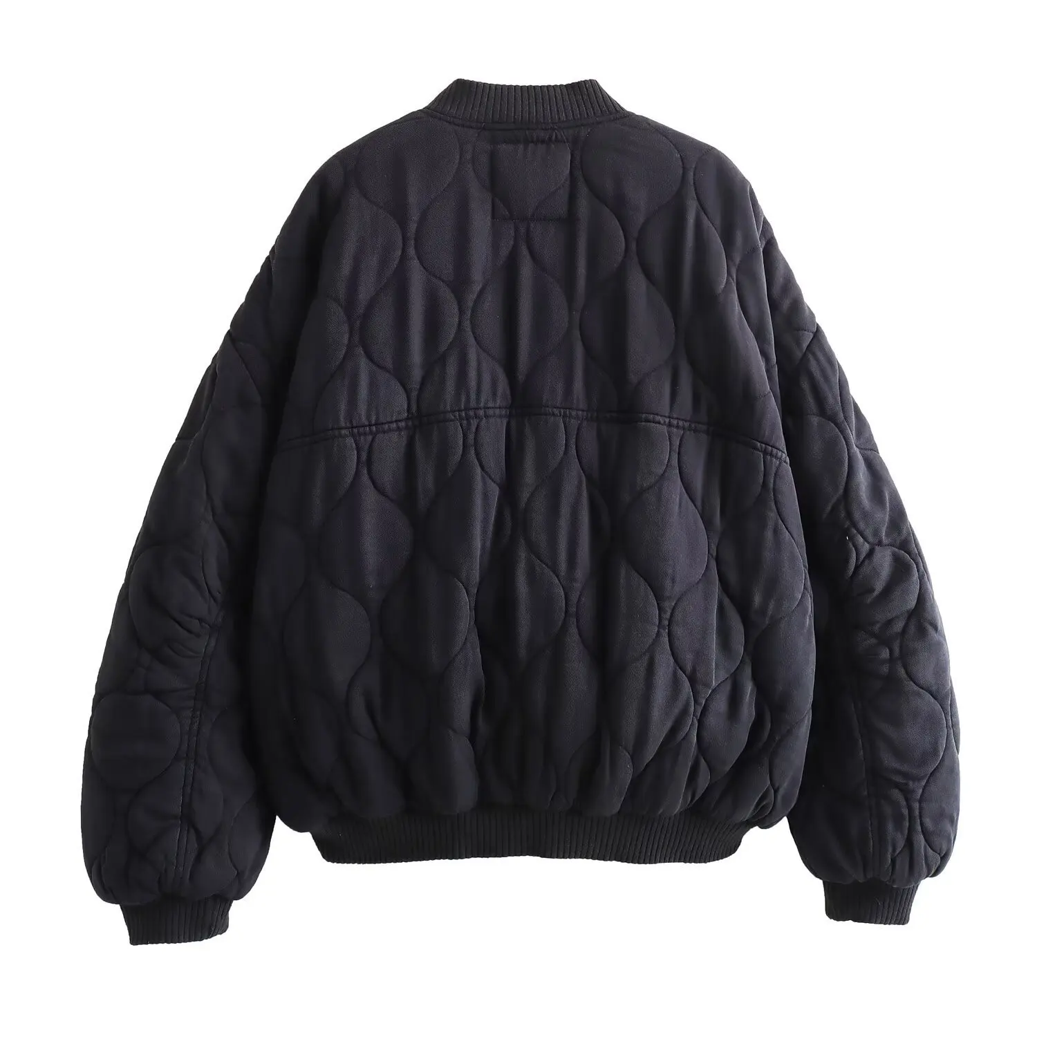 2025, Herbst/Winter, Damenmode, übergroß, verdickt, gesteppt, Pilotenjacke, Retro, langärmelig, Knopfleiste vorne, Damenmantel