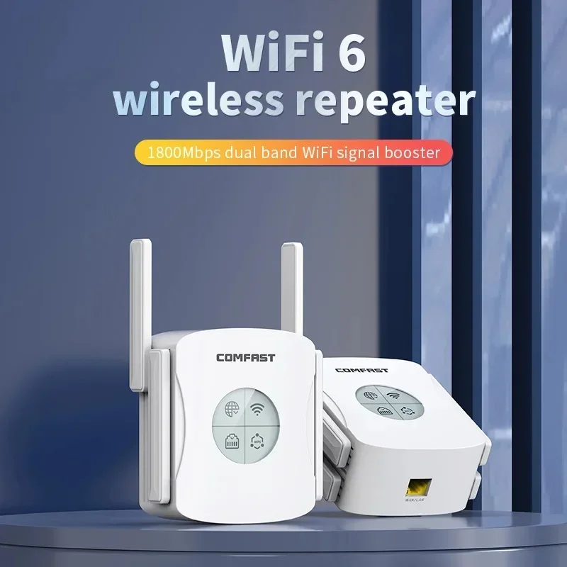 CF-XR183 WiFi6 Repeater 2.4G&5GHz 1800Mbps OLED Display Extender 802.11ax Wireless Signal Range Amplifier Gigabit Port