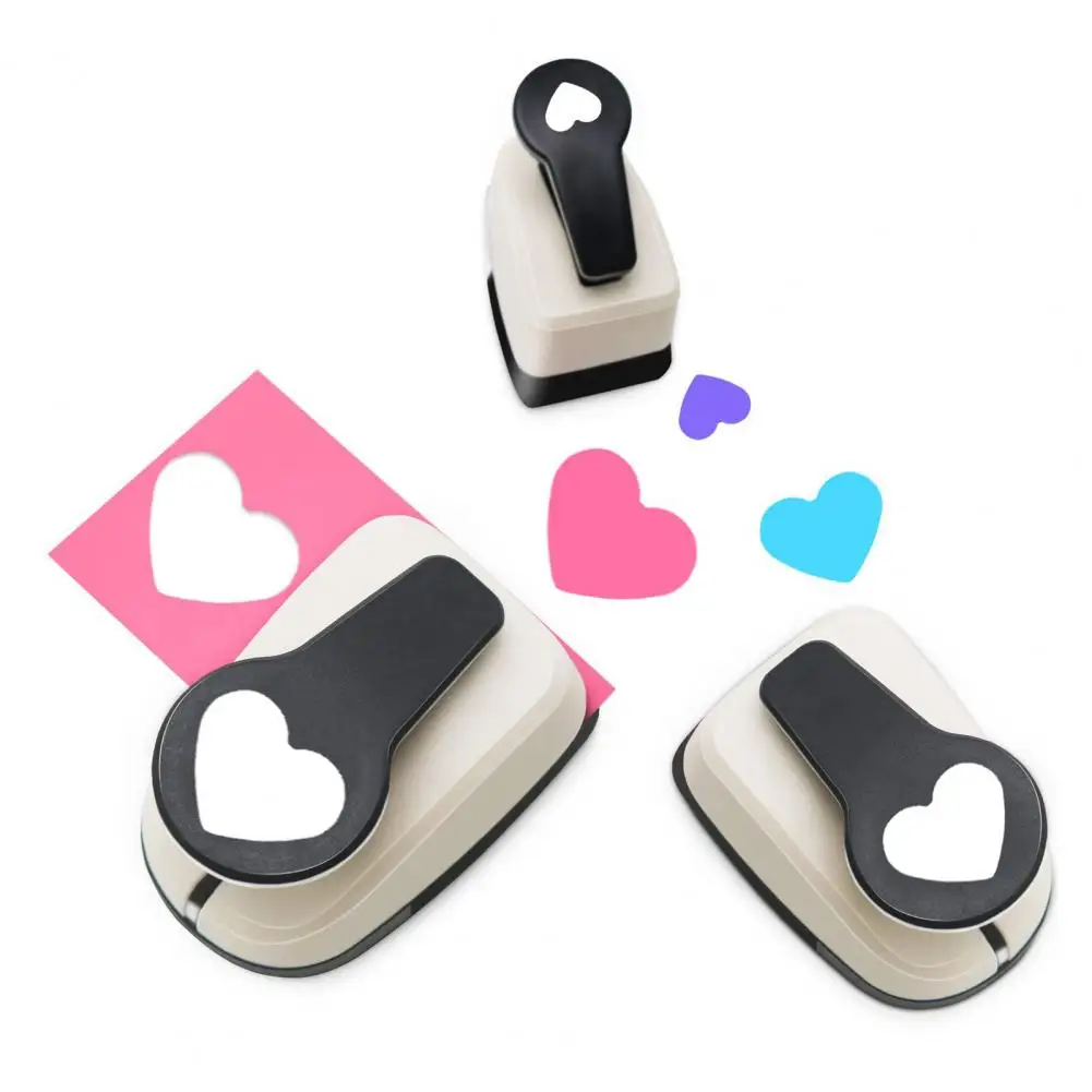 Heart Shape Paper Cutters Heart-shaped Paper Punch Set 3 Sizes Embossing Machine for Scrapbooking Diy Card Making Zinc for Gifts