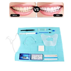 Oral Care Teeth Whitening Kit 35 HP Dual Barrel Gel Gum Dam Protector Gingival Barrier Gel Syringe Dental Tooth Bleach Whitener