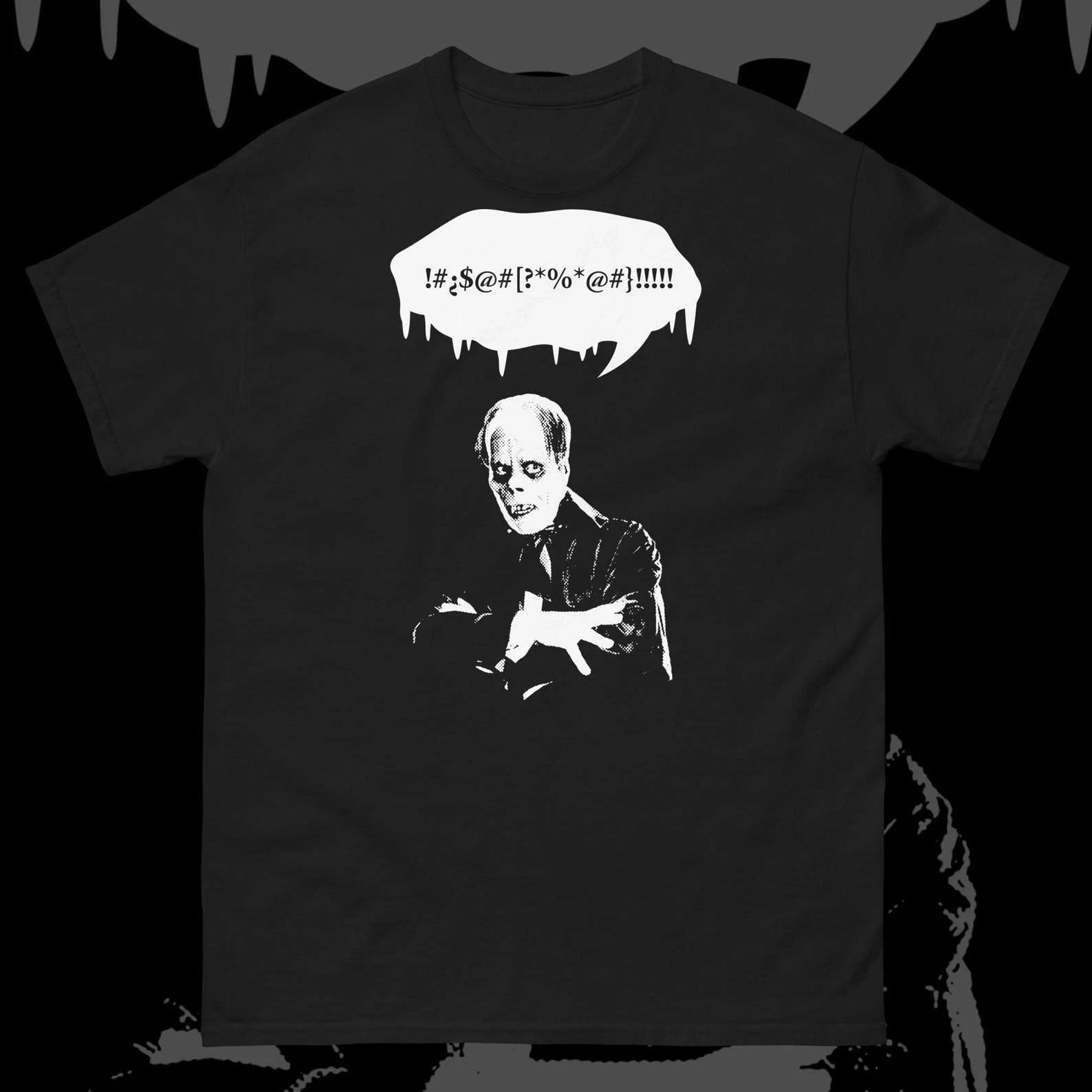 Phrustrated Phantom Shirt Classic Horror Nu Goth Pop Surrealism Lowbrow Unisex Graphic Men's T-Shirt Black Casual T Shirt