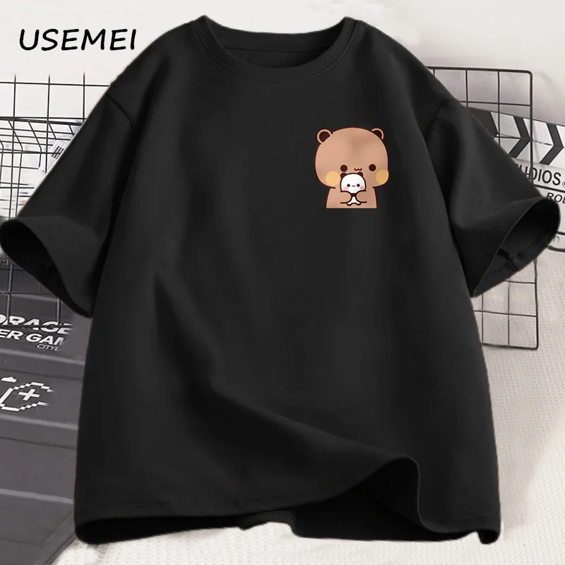 Panda Bär Bubu Dudu und ihre Babys T-Shirt Mode lustiges Paar T-Shirt Damen Herren Mode lässig Kurzarm T-Shirts Kleidung – Detail 5