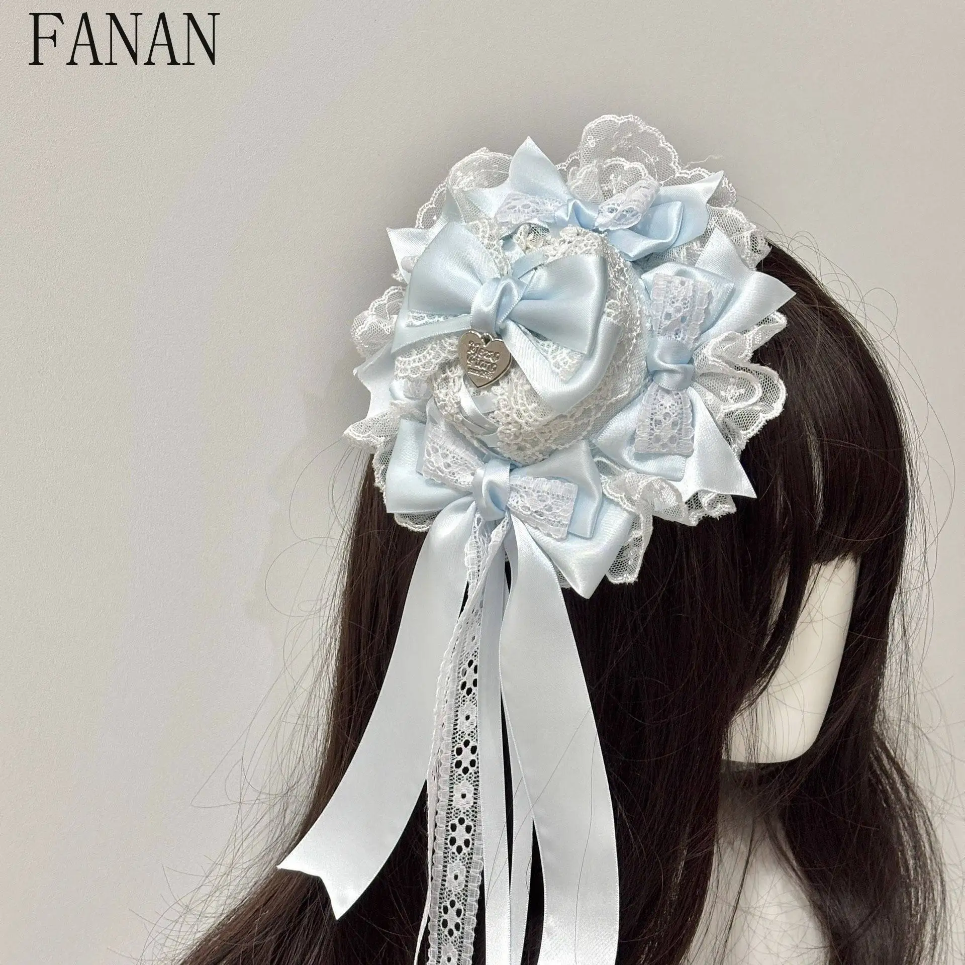 

Новая модная шляпка-федора с заколкой для волос в стиле Лолита, рождественский головной убор 2026 года, милые аксессуары для волос для женщин, кружевные банты