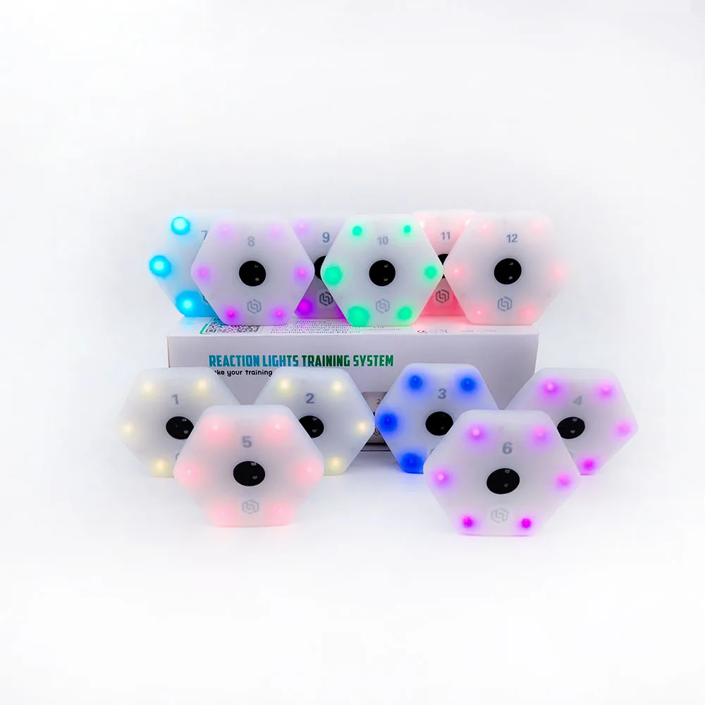 ReactionX Rlt Agile Equipamento de treinamento por indução de luz de reação de 12 luzes para basquete, esportes, entretenimento, aplicativo incluído