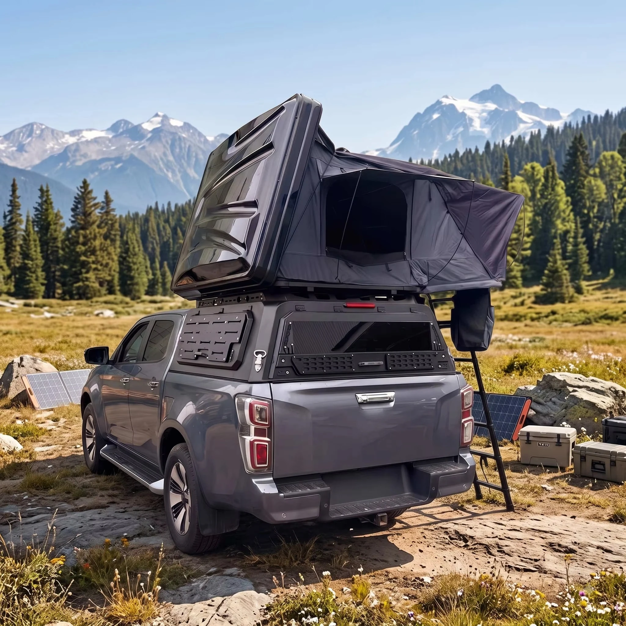 Camping Overland Adventure Secure Customizable Roof Top Tent for SUV Pickup Car with OEM ODM Custom Size and Logo Support