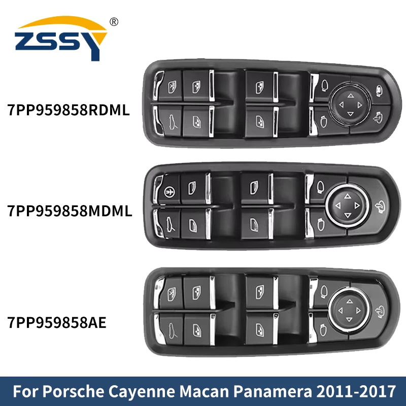 7PP 959858 AEDML 7PP 959858 RDML 7PP 959858 MDML Botón de interruptor de ventanilla eléctrica delantera izquierda para Porsche Cayenne Macan Panamera 2011-2017