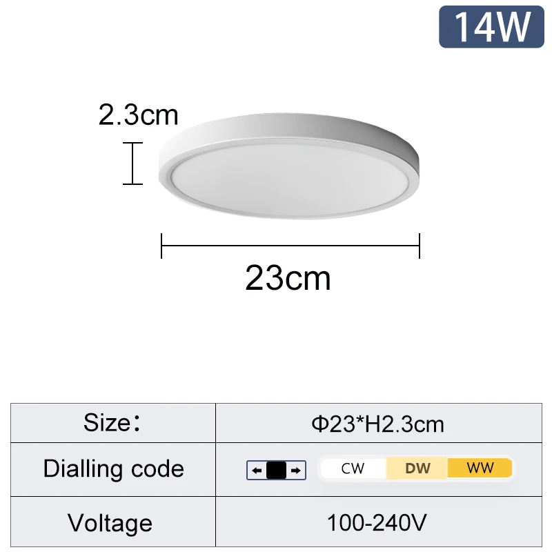 MARPOU Ultradunne LED-plafondlamp met hoge helderheid, geschikt voor slaapkamers, woonkamers, keukens, verlichtingsarmaturen, kamer