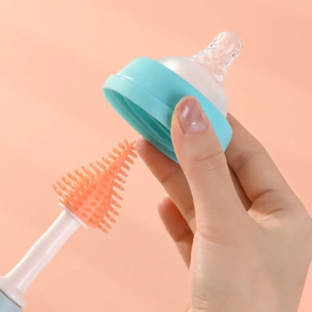 

Soft Head Baby Bottle Cleaner Set Long Handle 360 Degree Rotation Bottle Cleaning Brush Nipple Dropper Drying Rack