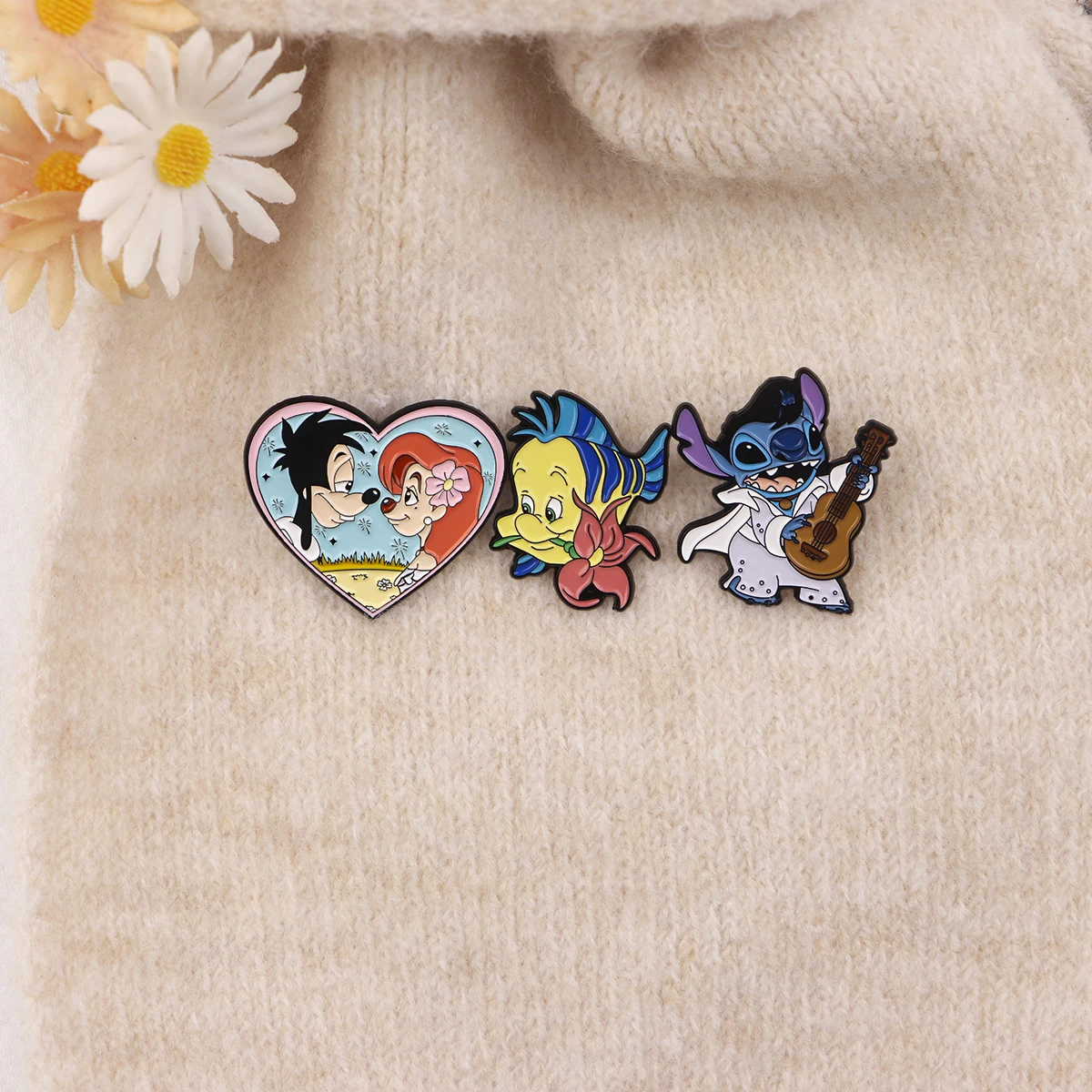 لطيف غرزة المينا دبوس الكرتون الكلب دبابيس للملابس شارات على حقائب الظهر طوق قبعة شارة التلبيب دبابيس مجوهرات هدايا