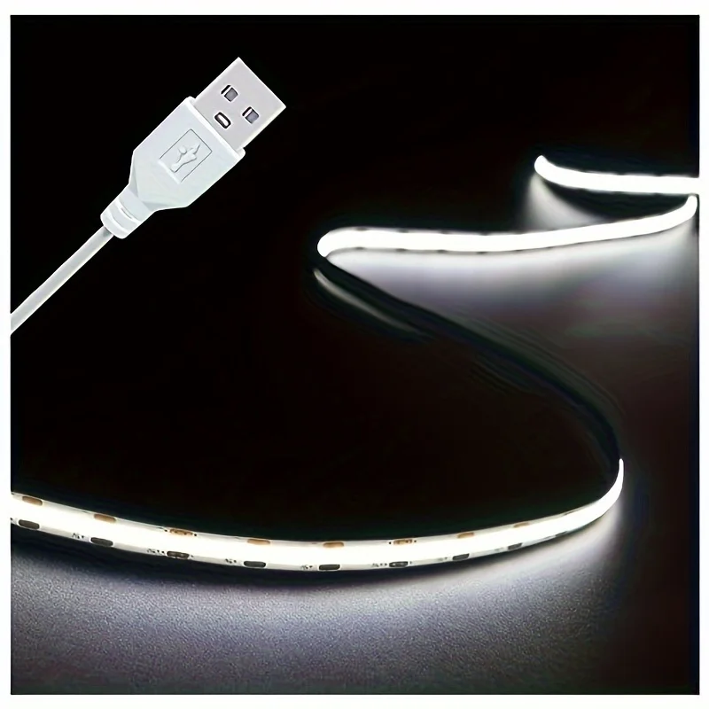 Led Strip Lights 5V USB LED Touch Stepless Dimmable COB LED Lights 6000K For Bedroom Kitchen DIY Lighting Room Decor Lights