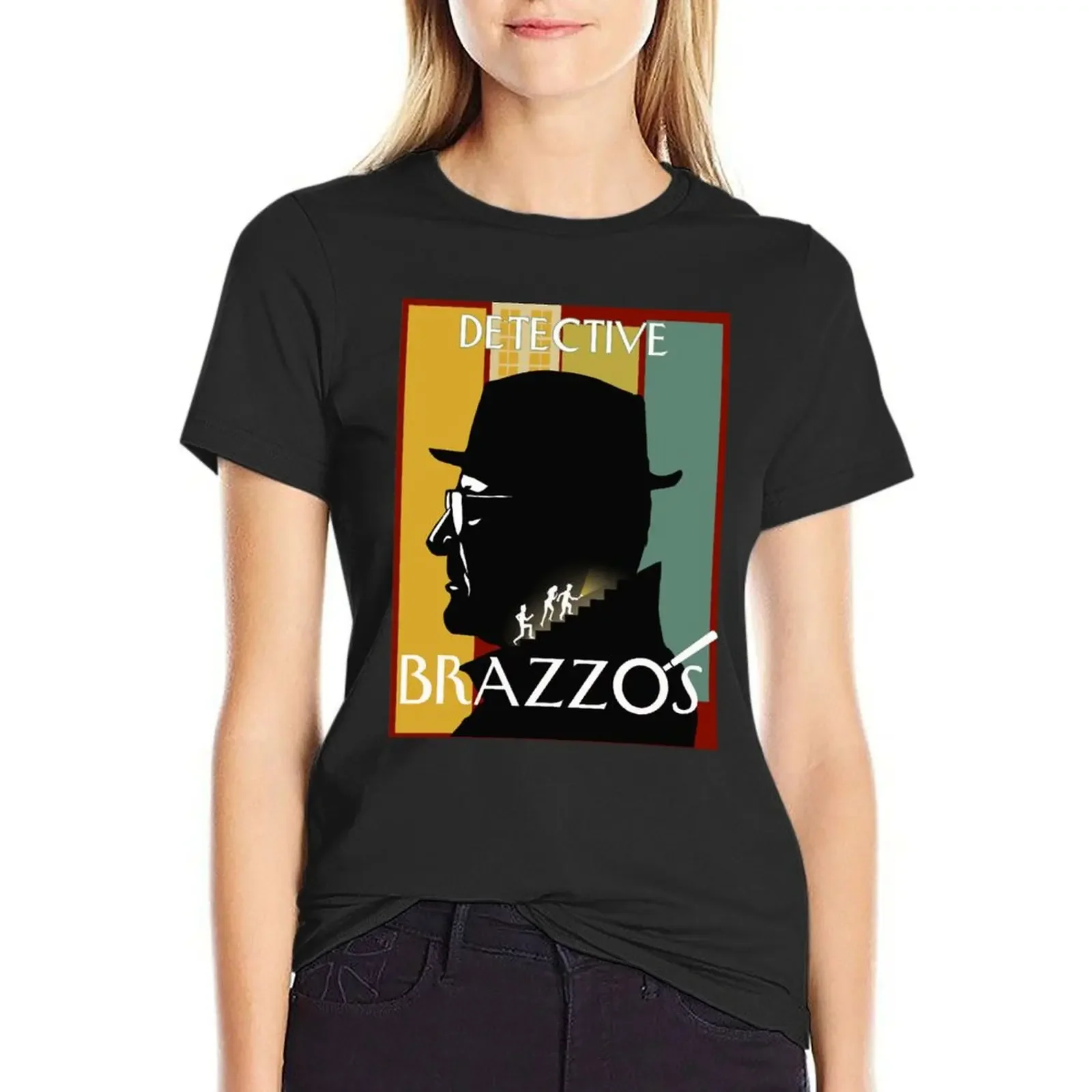 

Detective Brazzos T-Shirt animal print shirt for girls plus size tops cute clothes t shirts for Womens