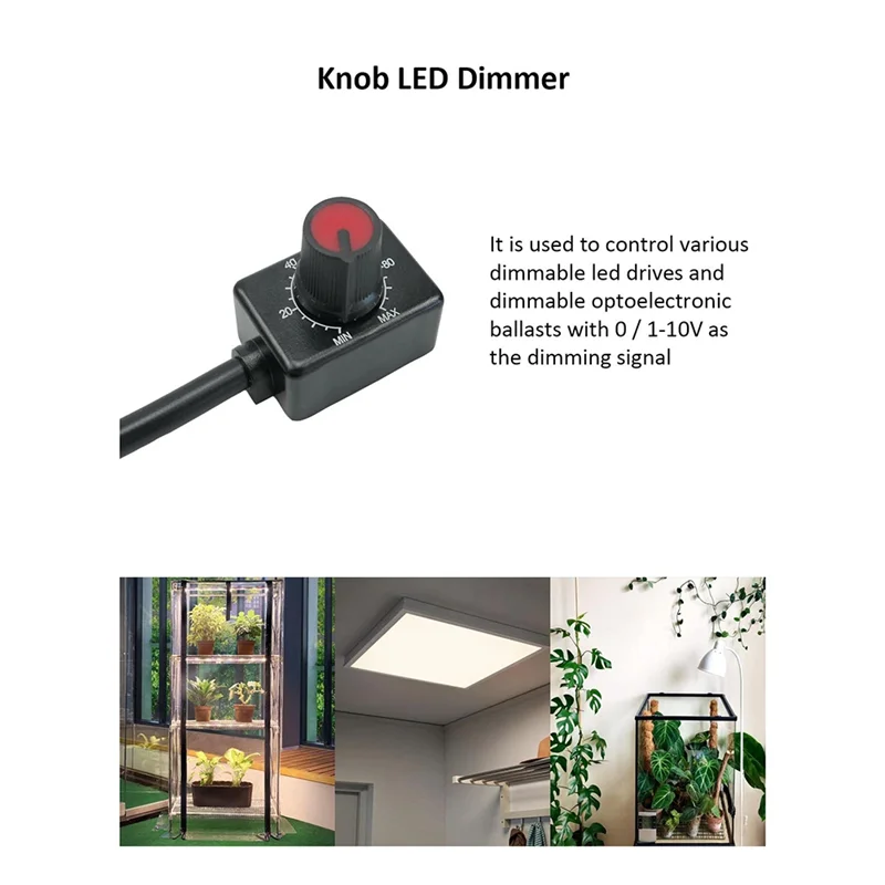 DC 0/1-10V Pokrętło ściemniacza LED, niskonapięciowy pasywny ściemniacz PWM do ściemniania elektronicznego sterownika LED 0-10V lub 1-10V 1 szt.