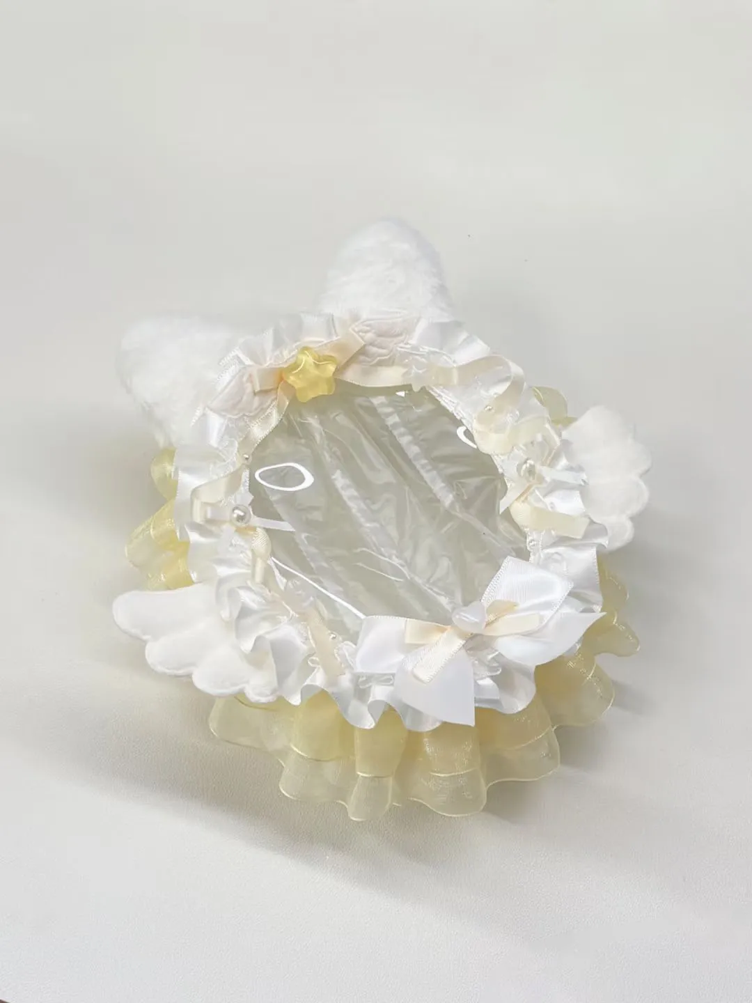 10 cm Doll Bag Keychain Lace Decor Protective Storage Plush Doll Ita Bag  Anime  Storage Case Protection for 10 cm Height Doll