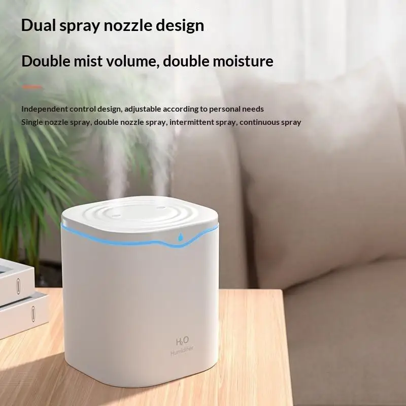 2.2L USB Air Humidifier Large Capacity Double Spray Port Essential Oil Diffuser For Home Office Mist Fogger