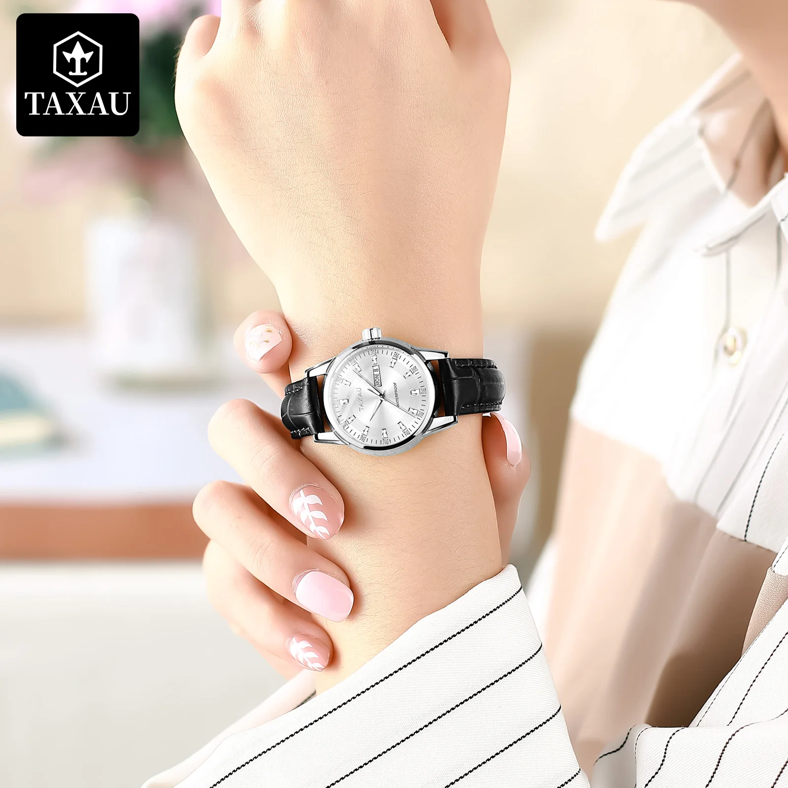 TAXAU Original Leather Watches for Women New High Quality Waterproof Lady Trend Wrist Watch Casual Fashion Elegant Women Watches