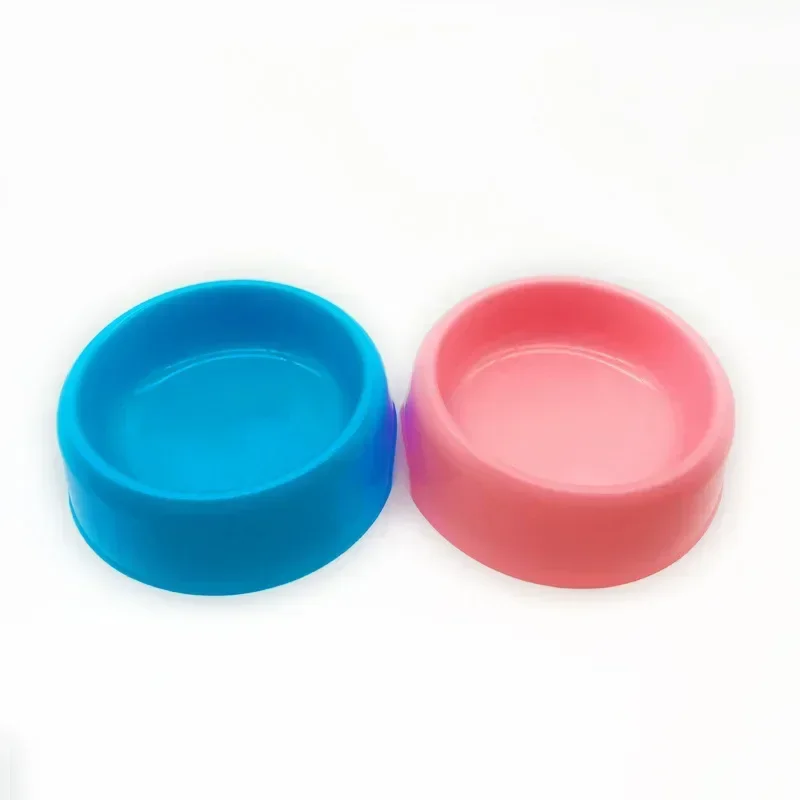 New Pet Bowl Plastic Dog Bowl Cat Bowl Round Single Bowls  Solid Color Thickened Eco-Friendly Pet Supplies Dog Accessories