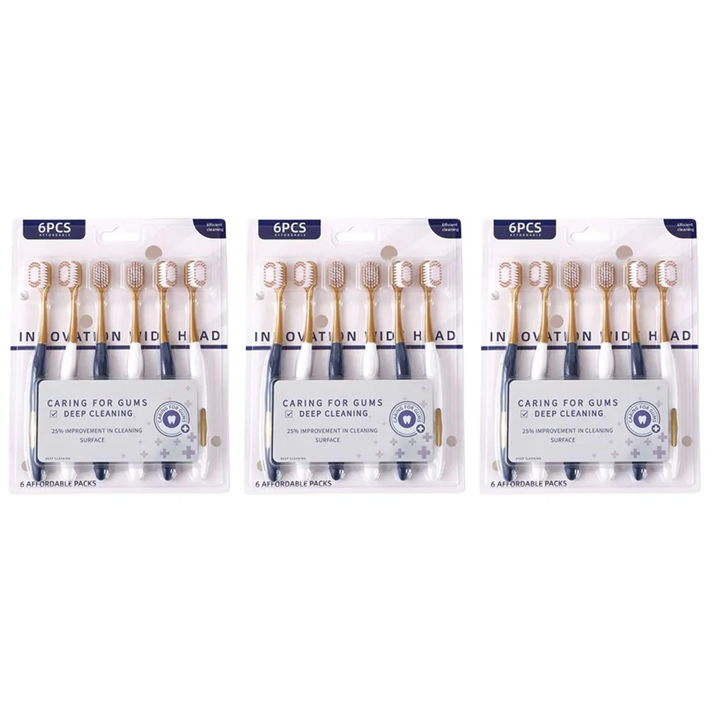 

6/12/18Pcs Ultra Soft Toothbrush Ultra-Fine Bristles Anti-Slip Handle Household Toothbrush Set Deep Cleaning Wide Head