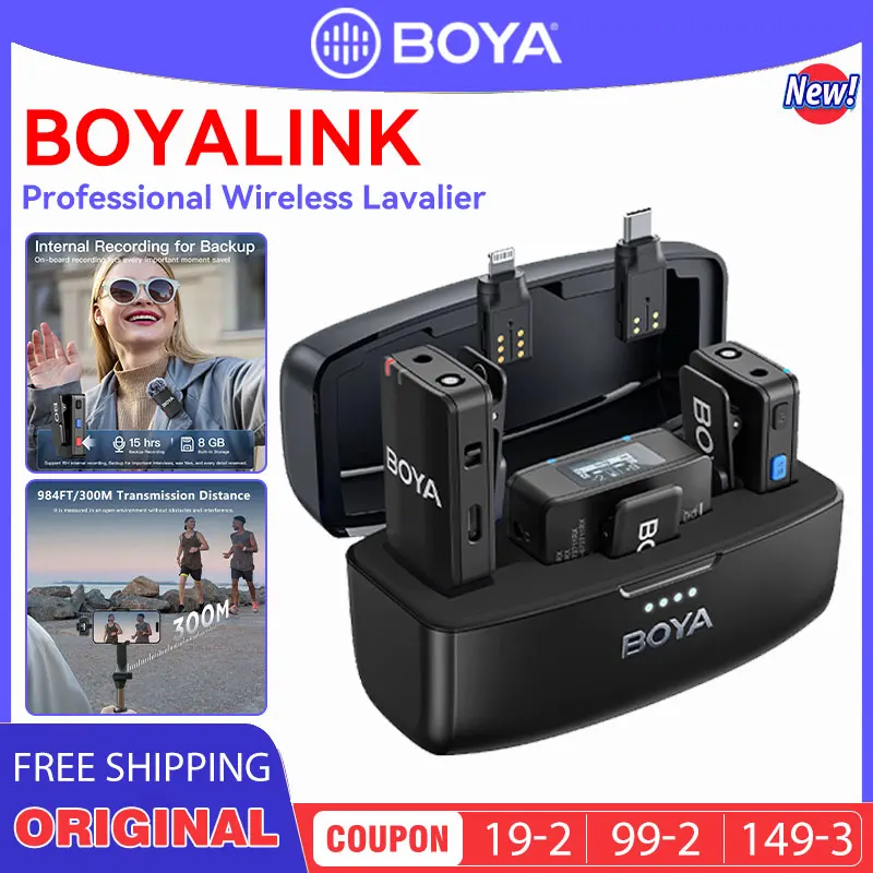 BOYA BOYAMIC Professional Wireless Lavalier Lapel Microphone for iPhone Android Camera Youtube Streaming Record Interview Vlogs