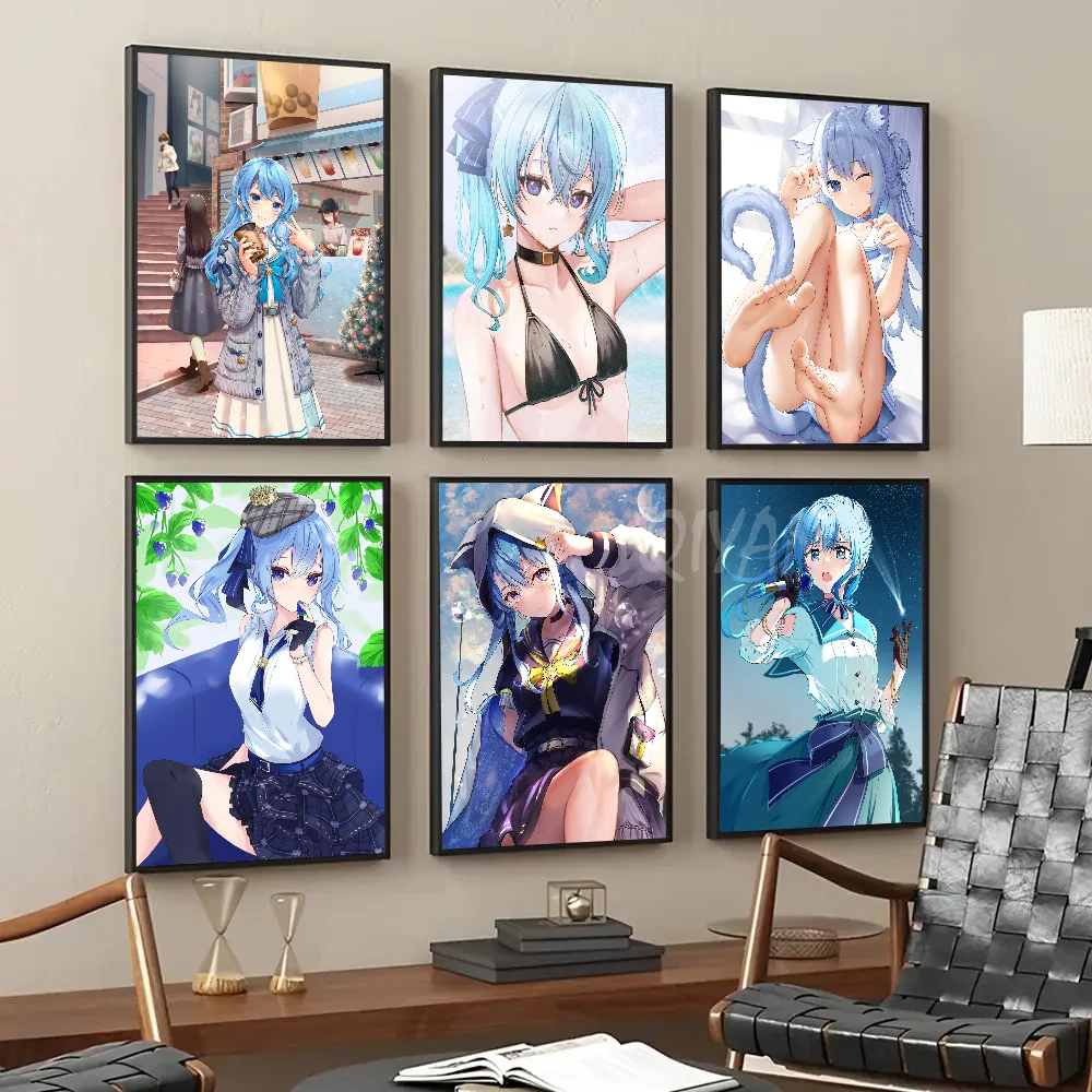 

Hololive Hoshimachi Suisei Anime Girl Poster Paper Print Home Living Room Bedroom Entrance Bar Cafe Art Painting Decoration