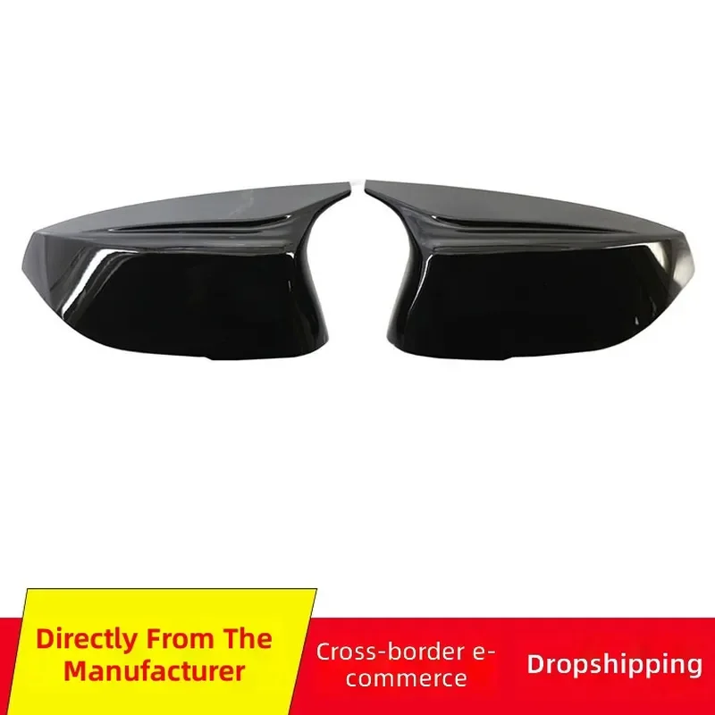 for Nissan Infiniti Q50 Q60 Q70 Gloss Black Rear View Mirror Cover Shell with Horn Replacement Car Exterior Accessories