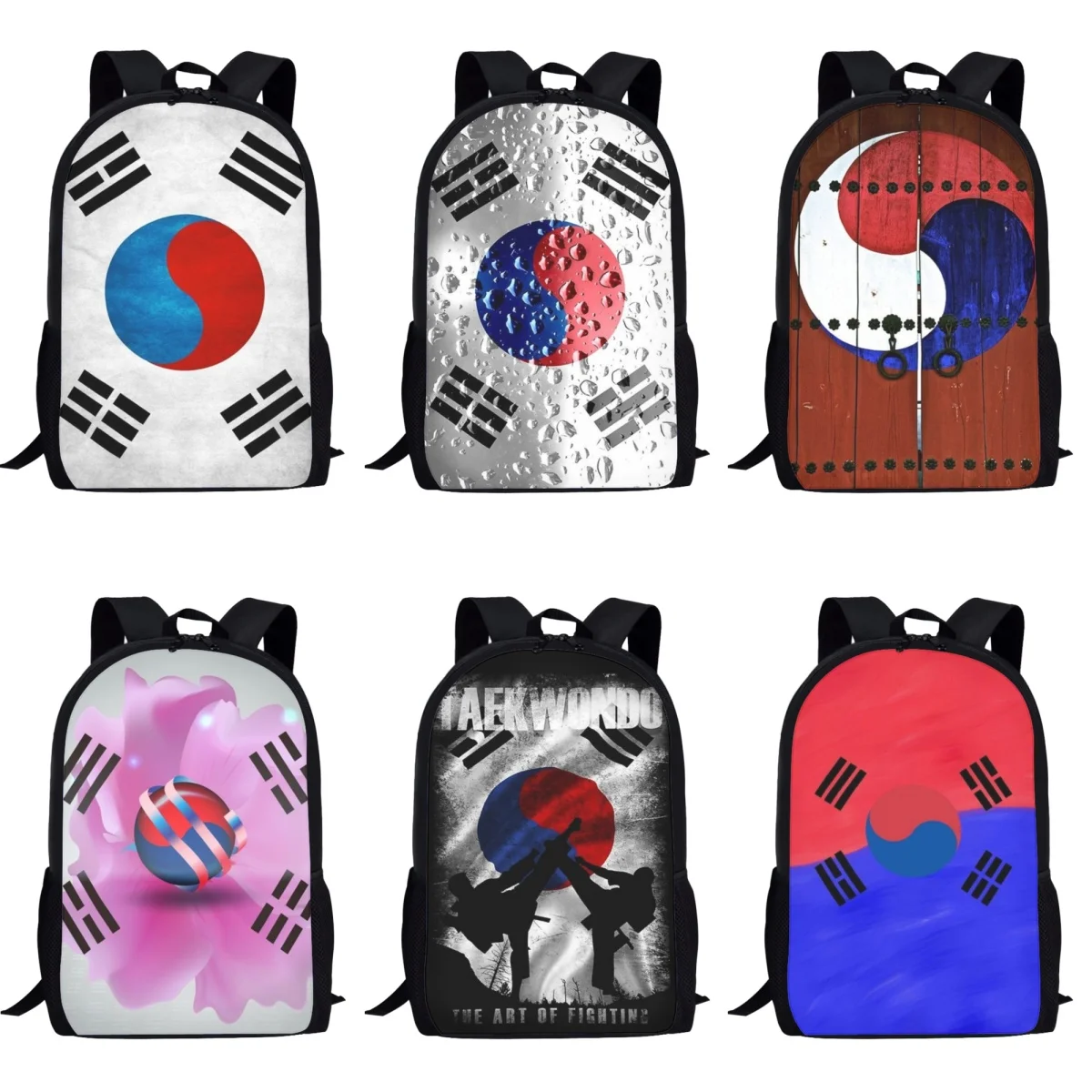 Kids Schoolbag South Korea Flag Backpacks for School Girls Multifunctional Simple Children Back to School Laptop Bag Book Bags