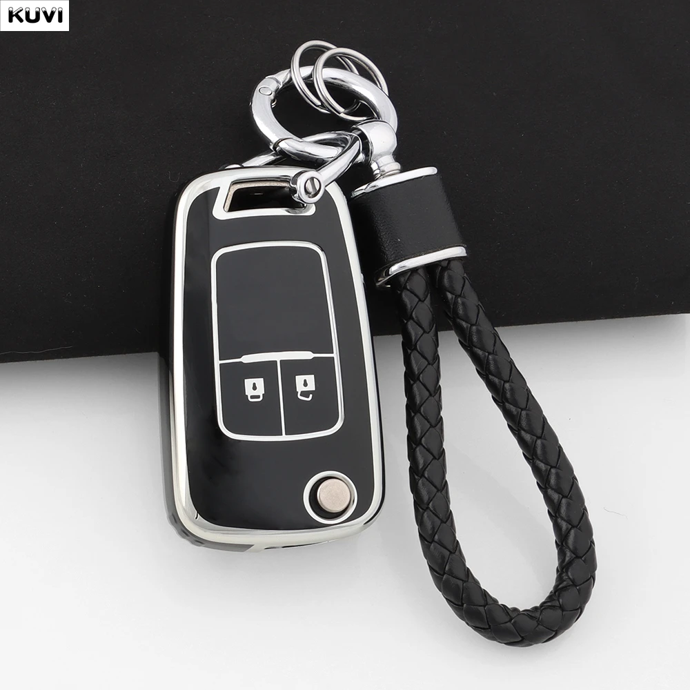 2 Buttons TPU Shell For Chevrolet Cruze Aveo Trax Sail Malibu for Opel Vauxhall Astra Corsa Meriva Insignia Car Key Case Cover