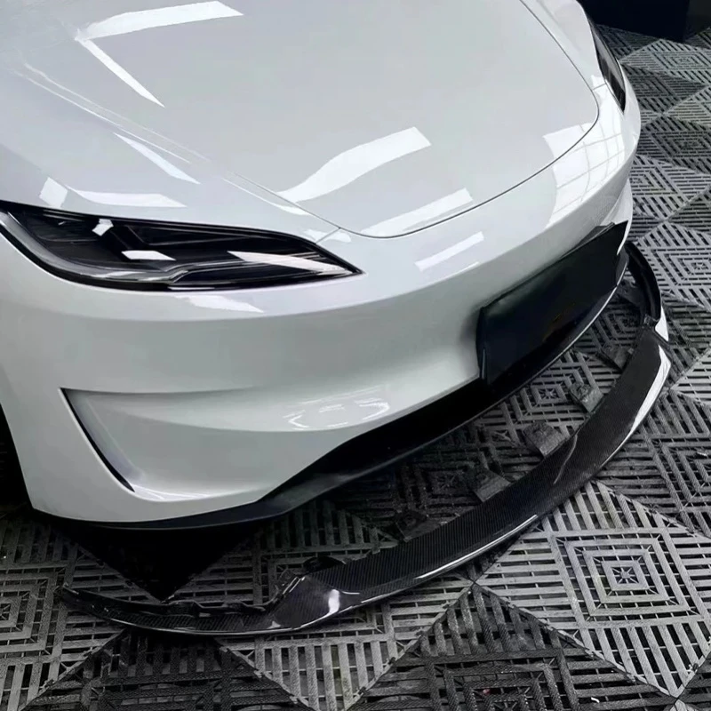 Superior Quality Carbon Fiber Exterior Upgrade Surround Model 3 Highland 2024+ Weather Resistant Gloss Front Lip Spoiler