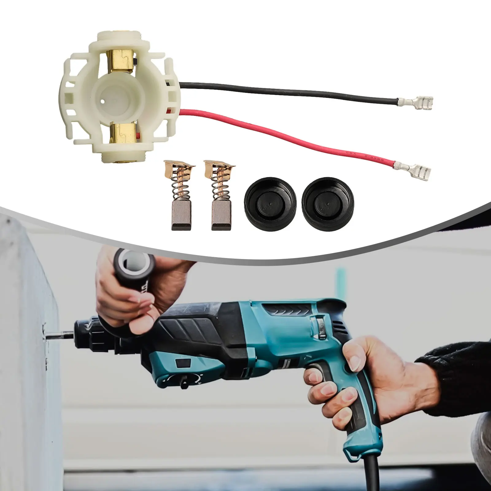 Carbon Brush Set with Holder Cap and Covers Compatible with BGA452 BHR200 BHP460 For CB430 and 4331D 6349DWDE 6349D