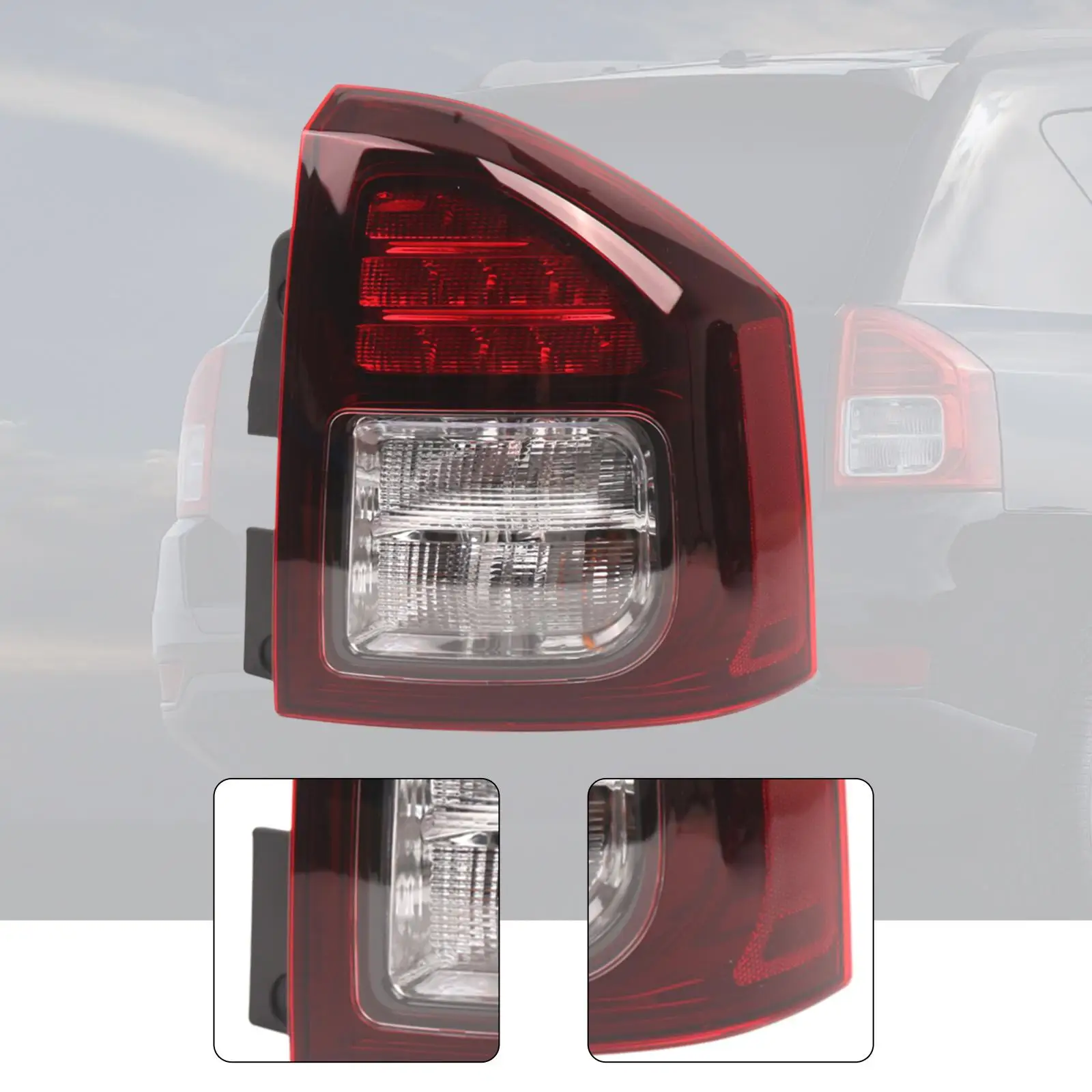 Automotive Right Tail Light Assembly Plastic Rear Lamp Car Accessory Easy Install for Jeep Compass 2014-2017