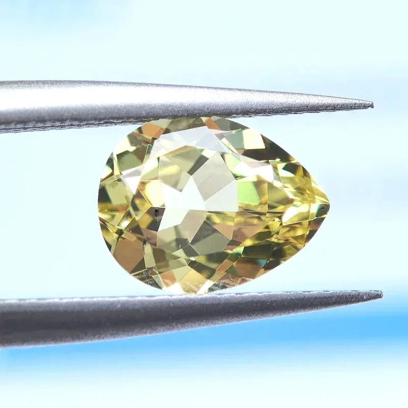 

NEW Lab Grown Sapphire Pear Shape Yellow Color VVS1 Gemstone for Diy Advanced Jewelry Making Materials Selectable AGL Certificat