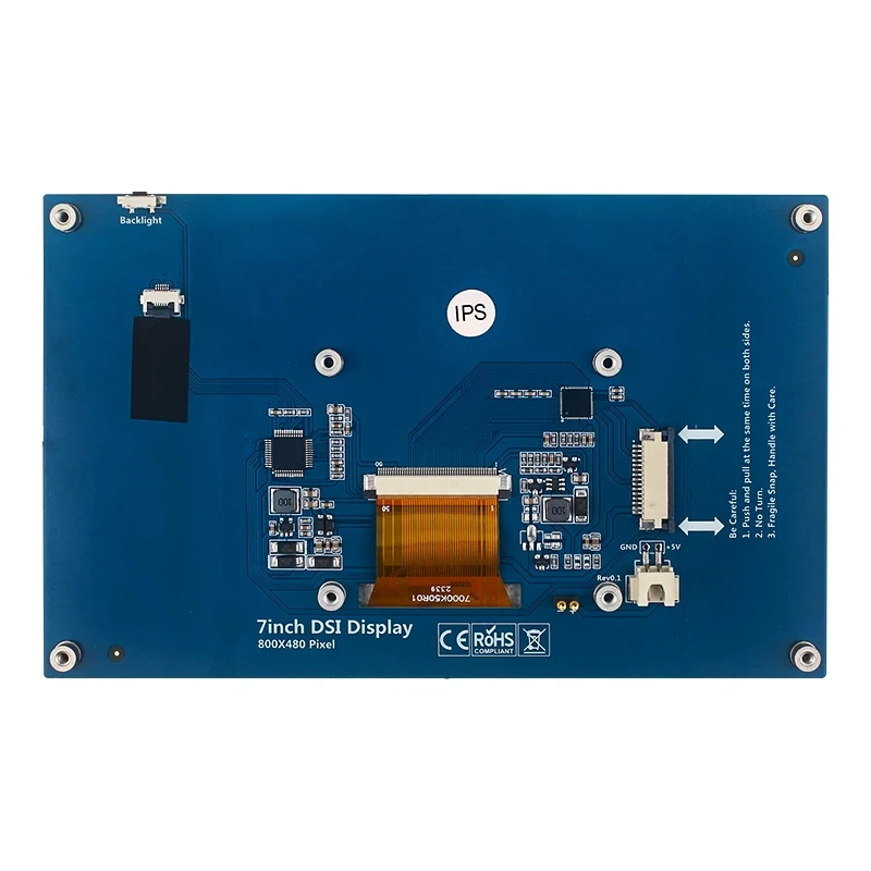 Imagem -04 - Raspberry pi Tela Sensível ao Toque Dsi Tela Ips 800x480 Lcd Cabo Mipi Csi Monitor Padrão Toque Capacitivo para Rpi Pi5 7