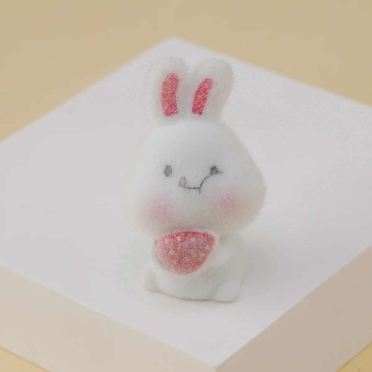 10pcs New Flocking resin Rabbit Charms Cute Plush Party Bunny pendant for Keychain Earring DIY Crafts Jewelry make Accessories